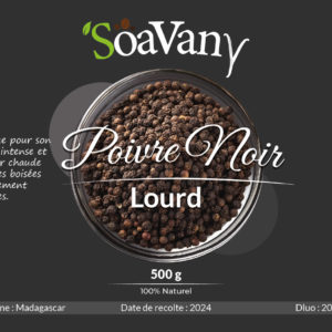 500g Poivre Noir Lourd/ Grains Gros, parfumés & Saveur Intense 100% Naturelle, Arôme Riche et Goût Relevé, Idéal pour Plats, Sauces et Marinades