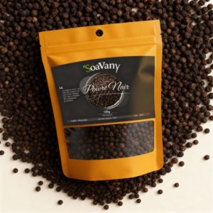 POIVRE NOIR DE MADAGASCAR / 150G GRAINE DE POIVRE NOIR DANS EMBALLAGE KRAFT / 100% NATUREL / GOÛT PIQUANT MODÉRÉ, LÉGÈREMENT FUMÉ